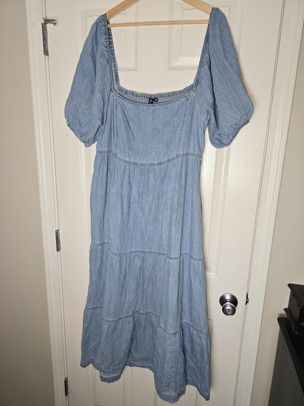 GAP Light Blue Puff-Sleeve Maxi Dress Size XXL